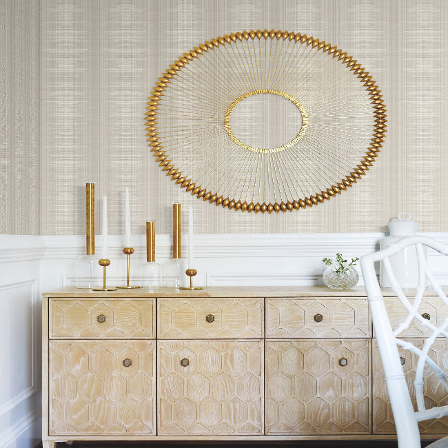 Silk Weave Stripe Wallpaper- Sable