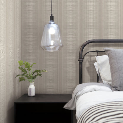 Silk Weave Stripe Wallpaper- Sable