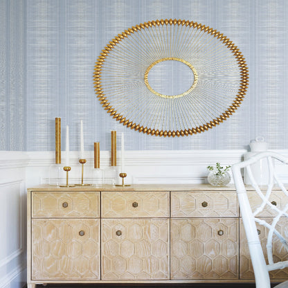 Silk Weave Stripe Wallpaper- Blue
