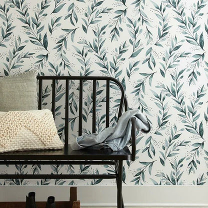 Olive Branch Wallpaper (Teal)
