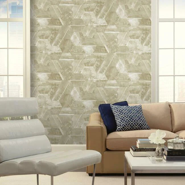 Hexagon Stone Wallpaper (Beigi)