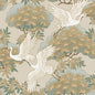 Sprig and Heron Wallpaper- Beige