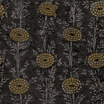 French Marigold Wallpaper- Black & Gold