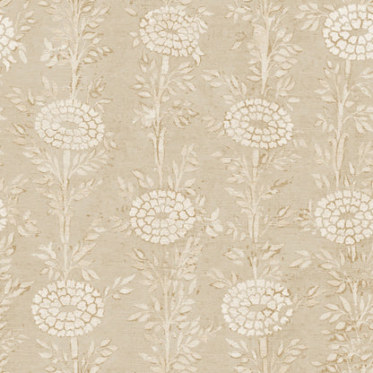 French Marigold Wallpaper- Taupe & Gold