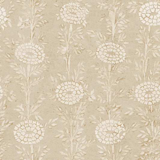 French Marigold Wallpaper- Taupe & Gold