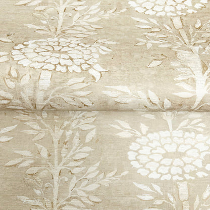 French Marigold Wallpaper- Taupe & Gold