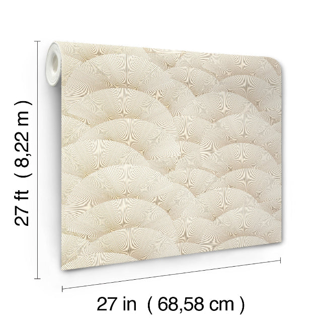 Morning Shell Wallpaper- Cream & Gold