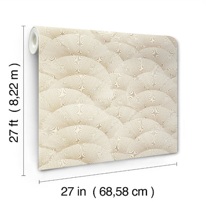 Morning Shell Wallpaper- Cream & Gold