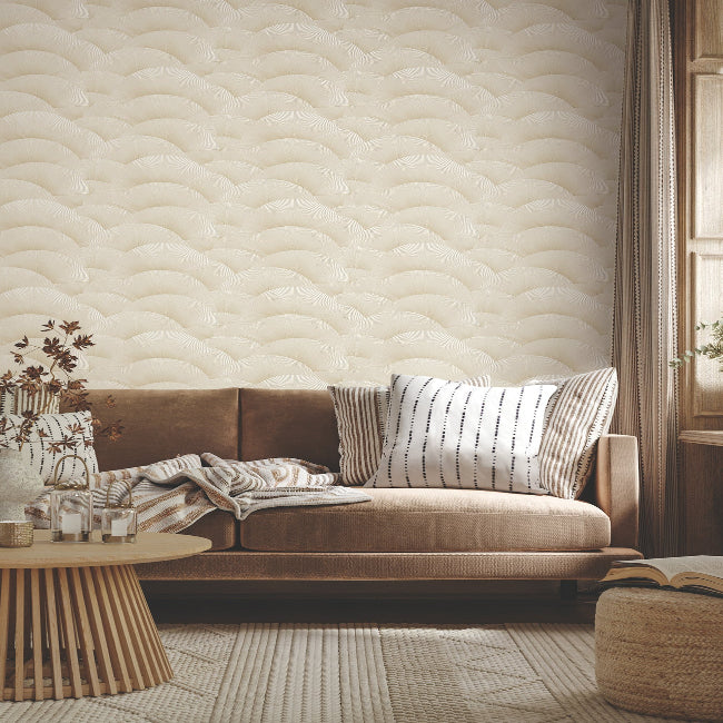 Morning Shell Wallpaper- Cream & Gold