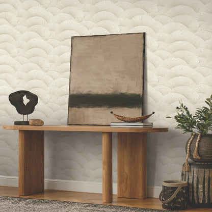 Morning Shell Wallpaper- Cream & Gold
