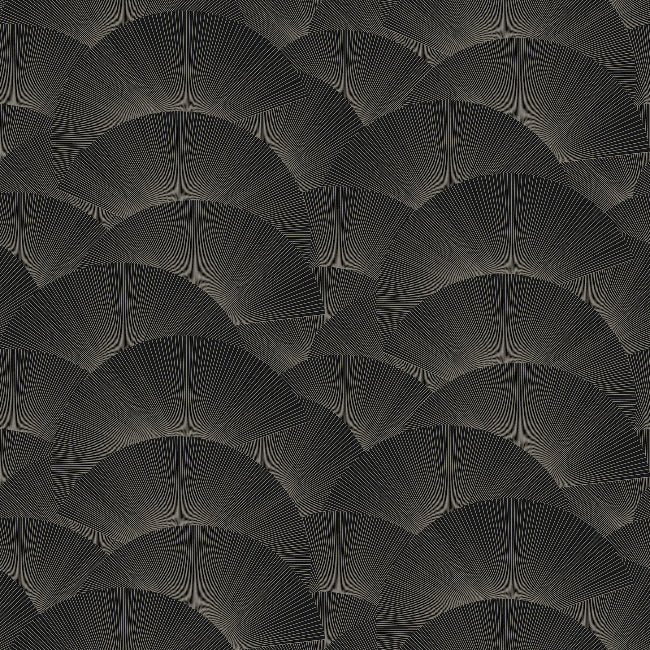 Morning Shell Wallpaper- Black & Grey