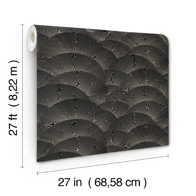 Morning Shell Wallpaper- Black & Grey