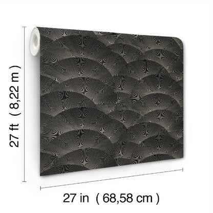 Morning Shell Wallpaper- Black & Grey