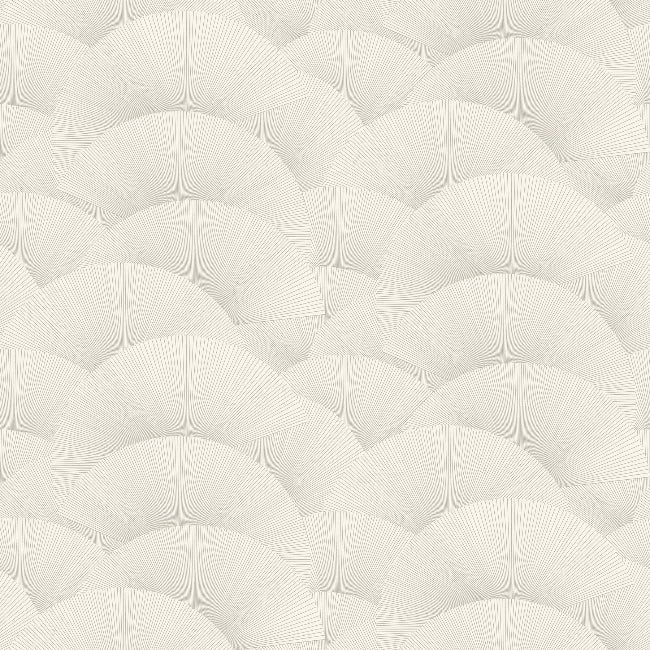 Morning Shell Wallpaper- White & Silver