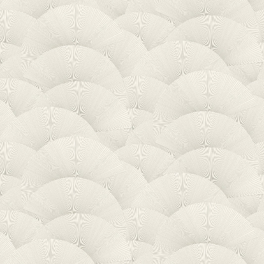 Morning Shell Wallpaper- White & Silver