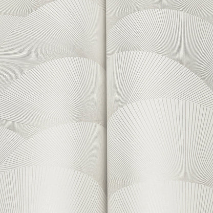 Morning Shell Wallpaper- White & Silver