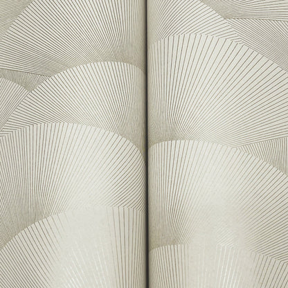 Morning Shell Wallpaper- Taupe & Gold