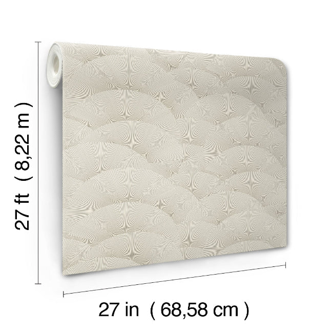 Morning Shell Wallpaper- Taupe & Gold