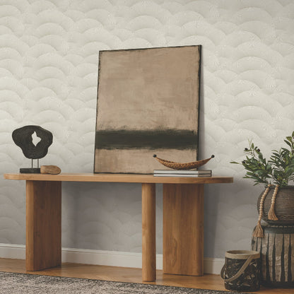 Morning Shell Wallpaper- Taupe & Gold