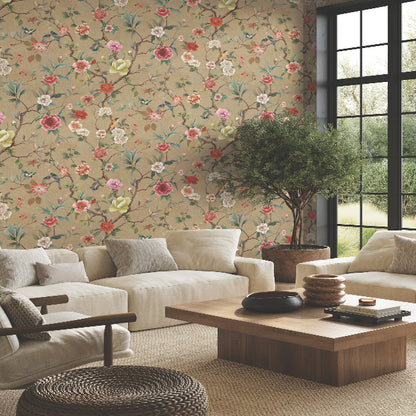 Kimora's Garden Wallpaper- Linen