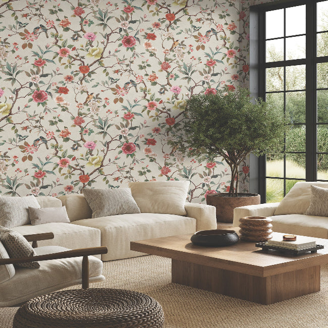 Kimora's Garden Wallpaper- Ivory
