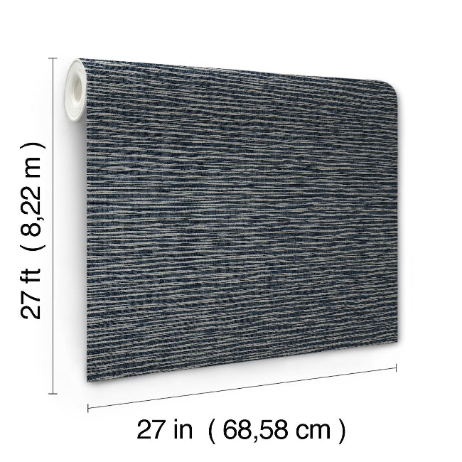 Lotus Weave Wallpaper- Navy
