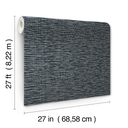 Lotus Weave Wallpaper- Navy