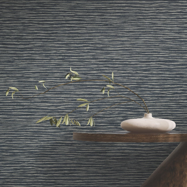 Lotus Weave Wallpaper- Navy