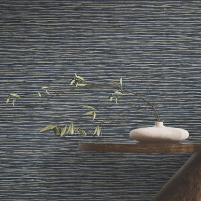 Lotus Weave Wallpaper- Navy