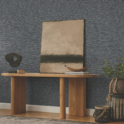 Lotus Weave Wallpaper- Navy