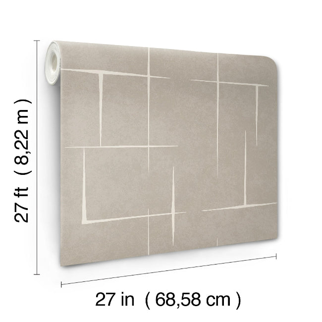Malia Wallpaper- White & Taupe