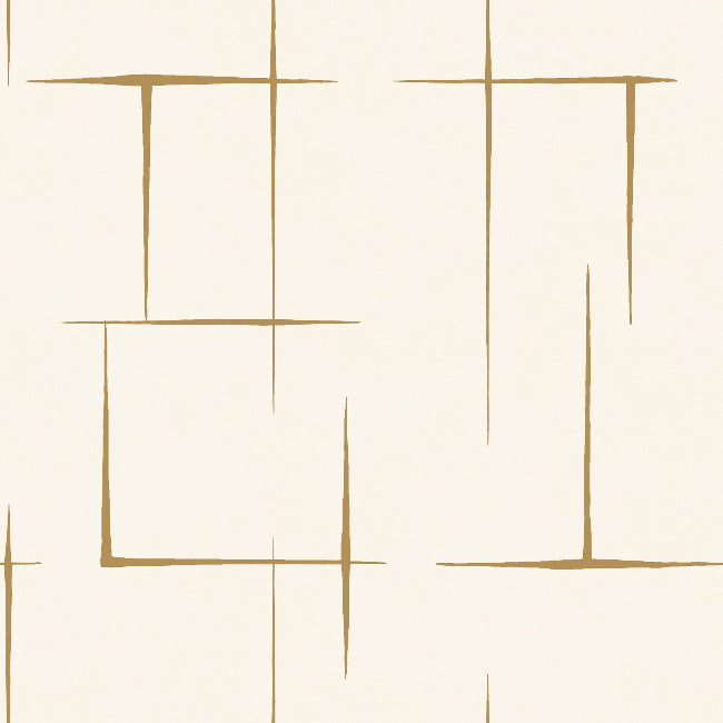 Malia Wallpaper- Gold & White