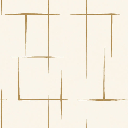 Malia Wallpaper- Gold & White