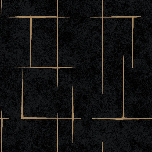 Malia Wallpaper- Gold & Black