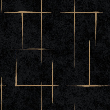 Malia Wallpaper- Gold & Black