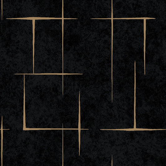 Malia Wallpaper- Gold & Black
