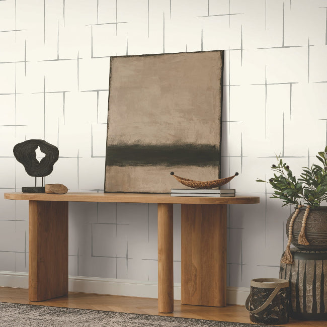 Malia Wallpaper- Grey & White