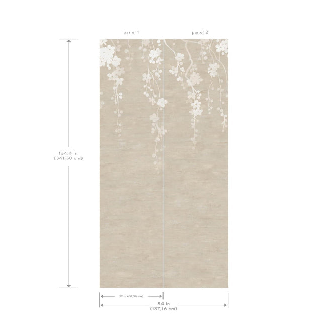 Sakura Blooms Wall Mural- Neutral