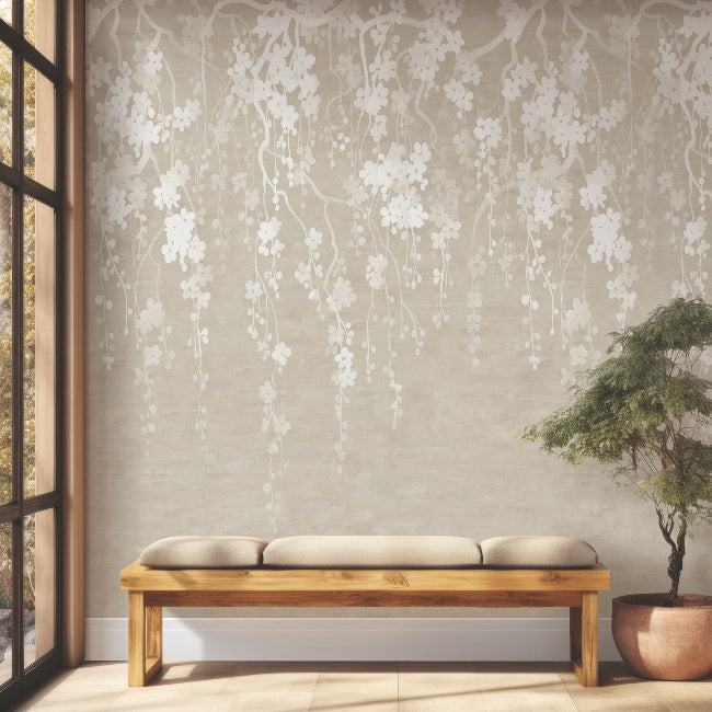 Sakura Blooms Wall Mural- Neutral