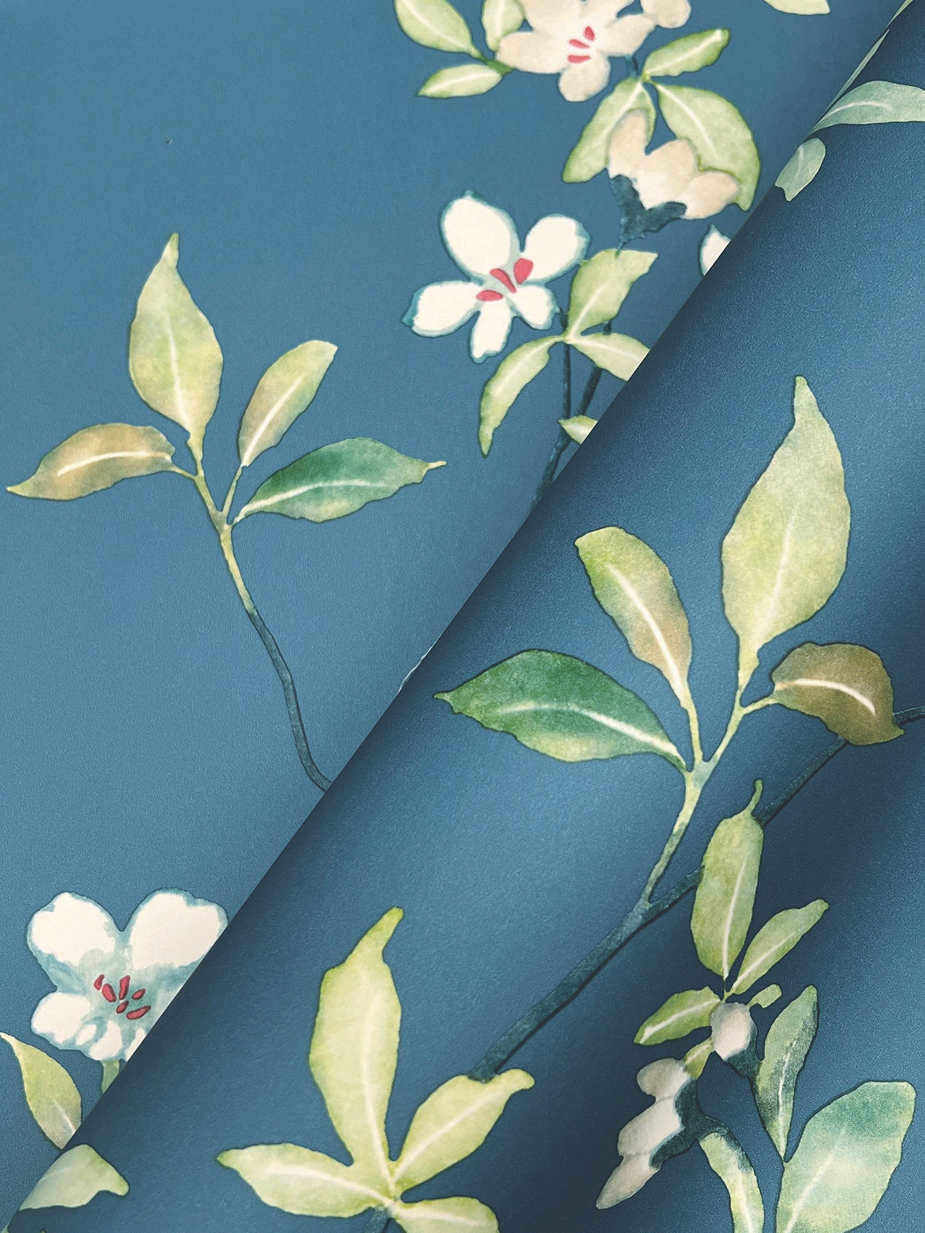 April Blossom Wallpaper- Cobalt
