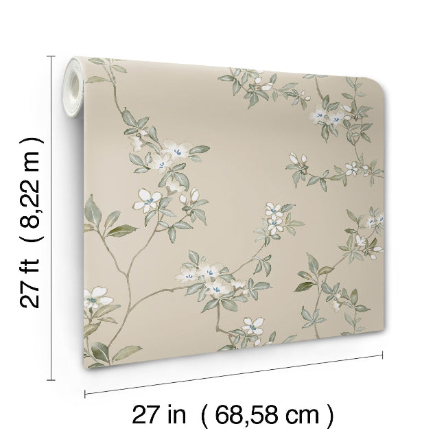 April Blossom Wallpaper- Taupe