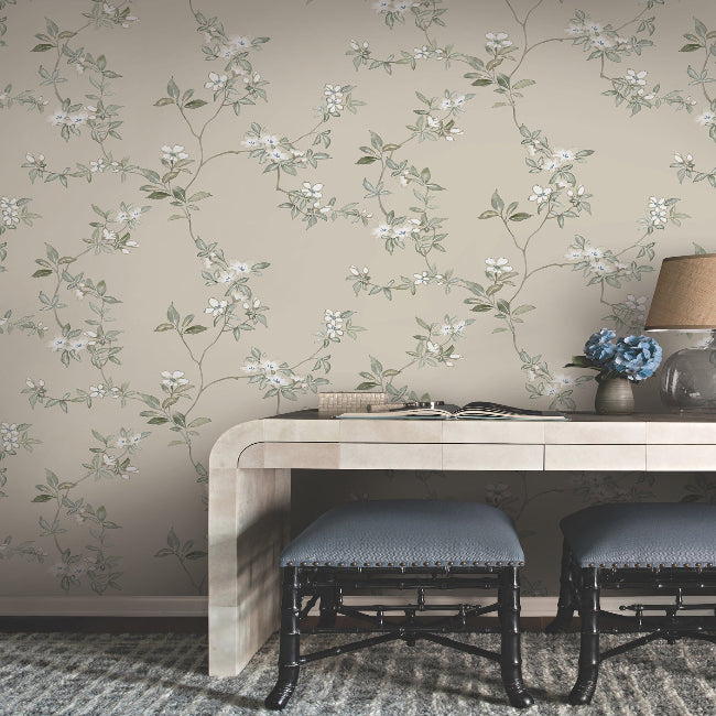April Blossom Wallpaper- Taupe