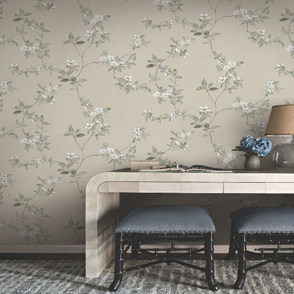 April Blossom Wallpaper- Taupe