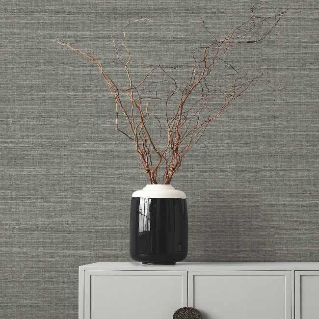 Amyra Silk Wallpaper- Charcoal