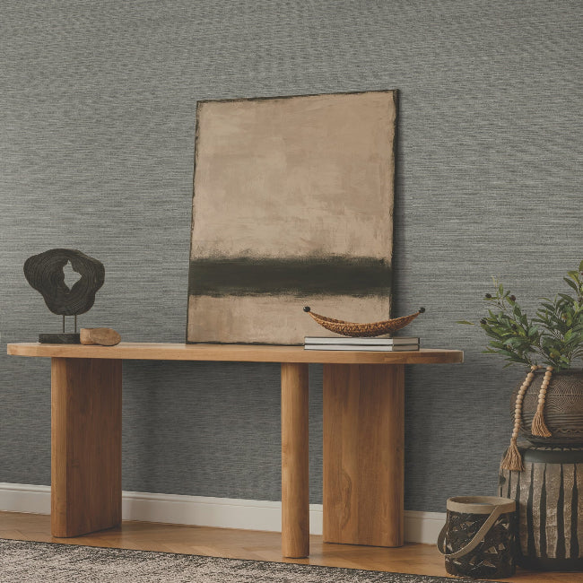 Amyra Silk Wallpaper- Charcoal