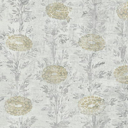 French Marigold Wallpaper (White/Gold)