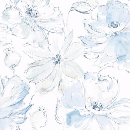 Floral Dreams Wallpaper (True Blue)