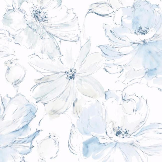 Floral Dreams Wallpaper (True Blue)