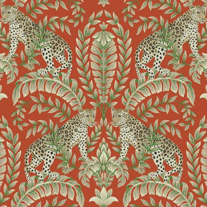 Jungle Leopard Wallpaper (Orange)