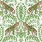 Jungle Leopard Wallpaper (White/Green)